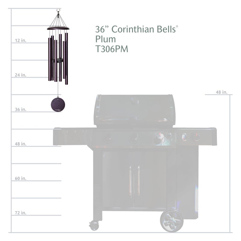 Corinthian Bells أجراس كورنثيان من ويند ريفر - جرس هوائي بقطر 36 بوصة بلوم لتزيين الفناء، الحديقة، والديكور الخارجي (جرس من الألمنيوم) مصنوع في الولايات المتحدة الأمريكية - Image 2